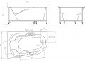 Акриловая ванна BellRado Дени L без ручек
