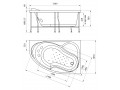 Акриловая ванна Радомир Амелия Комфорт Luxe левая