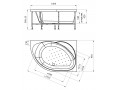 Акриловая ванна Радомир Мелани без гидромассажа, правая