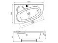 Акриловая ванна Ravak Asymmetric 170 L