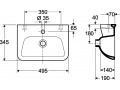 Рукомойник IFO D275000044 50 см, для больниц