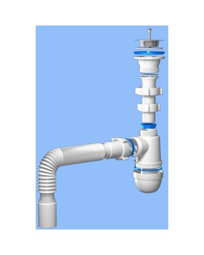 Сифон Aniplast C0115 гофрированный с коленом